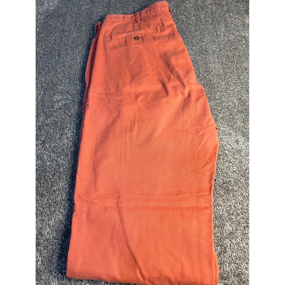 Lands End The Legacy Chino Pants Mens 34 Coral Orange Straight Leg Cotton Pant